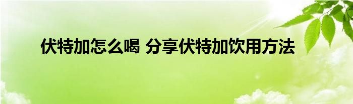 伏特加怎么喝 分享伏特加饮用方法