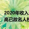 2020年收入最高已故名人榜（2020年收入最高已故名人榜）