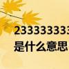 2333333333是什么意思啊（2333333333是什么意思）