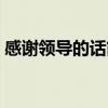 感谢领导的话简短精辟句子（感谢领导的话）
