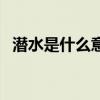 潜水是什么意思简单点（潜水是什么意思）