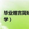 毕业赠言简短给同学小学（毕业赠言简短给同学）