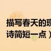 描写春天的现代诗简短大全（描写春天的现代诗简短一点）