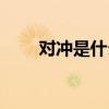 对冲是什么意思（对冲是什么意思）