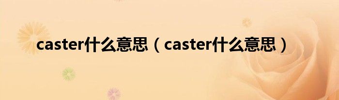 caster什么意思（caster什么意思）