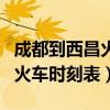 成都到西昌火车时刻表查询最新（成都到西昌火车时刻表）