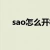 sao怎么开机自动启动（sao启动菜单）