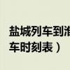 盐城列车到淮安北站每天有多少班次（盐城列车时刻表）