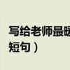 写给老师最暖心短句一年级（写给老师最暖心短句）
