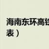 海南东环高铁站点线路图（海南东环铁路时刻表）