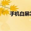 手机白屏怎么办?（手机白屏怎么办）