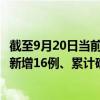 截至9月20日当前四川内江最新疫情消息今天实时数据通报：新增16例、累计确诊246例
