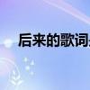 后来的歌词是什么歌（以后的以后歌词）