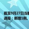 截至9月27日当前重庆大渡口区最新疫情消息今天实时数据通报:新增1例、累计确诊9例 截至9月27日当前重庆大渡口区最新疫情消息今天实时数据通报:新增1例、累计确诊9例