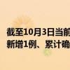 截至10月3日当前辽宁朝阳最新疫情消息今天实时数据通报：新增1例、累计确诊8例