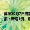 截至10月7日当前重庆万州区最新疫情消息今天实时数据通报：新增1例、累计确诊121例