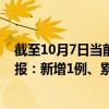 截至10月7日当前重庆奉节县最新疫情消息今天实时数据通报：新增1例、累计确诊23例