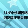 31岁小伙疑因吃隔夜菜失明瘫痪1003无标题（31岁小伙疑因吃隔夜菜失明瘫痪）