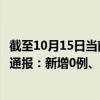 截至10月15日当前天津滨海新区最新疫情消息今天实时数据通报：新增0例、累计确诊121例