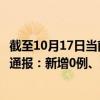 截至10月17日当前上海浦东新区最新疫情消息今天实时数据通报：新增0例、累计确诊17165例
