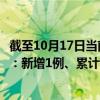 截至10月17日当前江苏南通最新疫情消息今天实时数据通报：新增1例、累计确诊44例