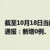 截至10月18日当前天津滨海新区最新疫情消息今天实时数据通报：新增0例、累计确诊121例