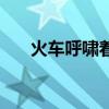 火车呼啸着驶过（火车驶过掀起雪浪）