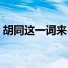 胡同这一词来自哪里（胡同这个词来自哪里）