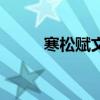 寒松赋文言文阅读答案（寒松赋）