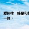 爱似林一峰是和林一峰一样女人太现实才选择男人（爱似林一峰）