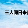 三人同日来喜见百花开打一字谜底是什么