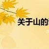 关于山的诗句四年级（关于山的诗）