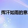 挥汗如雨的意思什么生肖（挥汗如雨的意思）