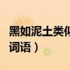 黑如泥土类似的词语三年级（黑如泥土类似的词语）