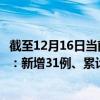 截至12月16日当前广东潮州最新疫情消息今天实时数据通报：新增31例、累计确诊355例