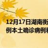 12月17日湖南衡阳最新疫情消息今天实时数据通报：新增0例本土确诊病例和0例无症状感染者