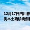 12月17日四川雅安最新疫情消息今天实时数据通报：新增0例本土确诊病例和0例无症状感染者