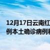 12月17日云南红河最新疫情消息今天实时数据通报：新增0例本土确诊病例和0例无症状感染者