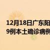 12月18日广东阳江最新疫情消息今天实时数据通报：新增19例本土确诊病例和0例无症状感染者