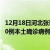 12月18日河北张家口最新疫情消息今天实时数据通报：新增0例本土确诊病例和0例无症状感染者