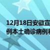 12月18日安徽宣城最新疫情消息今天实时数据通报：新增0例本土确诊病例和0例无症状感染者