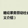 略论家务劳动社会化的意义（关于略论家务劳动社会化的意义介绍）