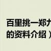 百里挑一郑九成的资料（关于百里挑一郑九成的资料介绍）