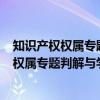 知识产权权属专题判解与学理研究 第2分册（关于知识产权权属专题判解与学理研究 第2分册介绍）