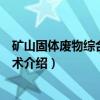 矿山固体废物综合利用技术（关于矿山固体废物综合利用技术介绍）