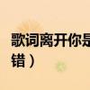 歌词离开你是傻是对是错（离开你是傻是对是错）