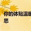 你的体贴温暖了我的心是什么歌歌词是什么意思