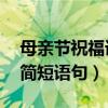 母亲节祝福语简短语句10字（母亲节祝福语简短语句）