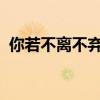 你若不离不弃我必生死相依的英文翻译笑话