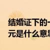 结婚证下的一行字母是什么意思（结婚证是9元是什么意思）